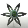 Glas-Blüte 20cm Edelstahl 6cm Mint Glaskugel mit Metallstab 80cm Hoch
