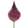 Glas-Zwiebel 15x10cm Malve mit Edelstahlstab 0.7 Meter