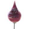 Glas-Zwiebel 15x10cm Malve mit Edelstahlstab 0.7 Meter