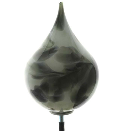 Glas-Zwiebel 22x15cm Smoke mit Metallstab 1.2 Meter