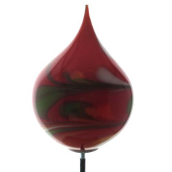 Glas-Zwiebel 25x18cm Rot mit Metallstab 1.2 Meter