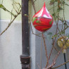 Glas-Zwiebel 25x18cm Rot mit Metallstab 1.2 Meter