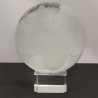 Glas Weltkugel 80mm auf Sockel klar- Sandgestrahlt