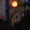 Glas-Kugel 15cm Orange mit Metallstab 1.2 Meter