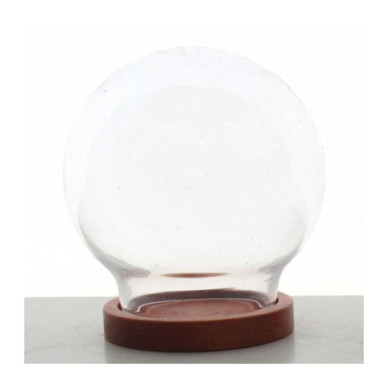 Glas Dom 40mm Rund mit Burlywood-Holzsockel