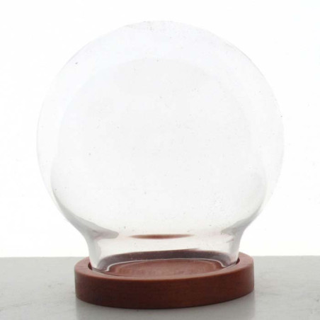 Glas Dom 40mm Rund mit Burlywood-Holzsockel