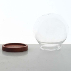 Glas Dom 40mm Rund mit Burlywood-Holzsockel