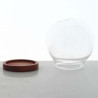 Glas Dom 40mm Rund mit Burlywood-Holzsockel