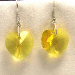 Swarovski 18 mm Herz gelb  Anhänger