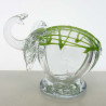 Glas Elefant 14x17cm mit Netz Grün