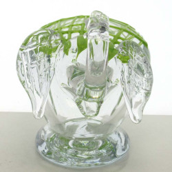 Glas Elefant 14x17cm mit Netz Grün