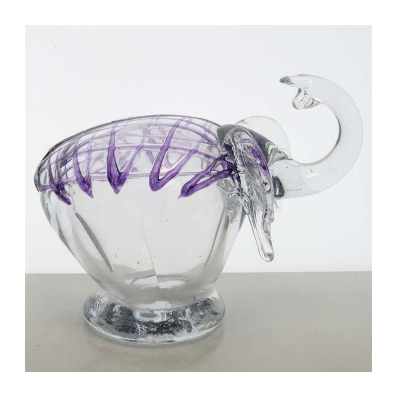 Glas Elefant 14x17cm mit Netz Violet