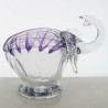 Glas Elefant 14x17cm mit Netz Violet
