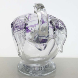 Glas Elefant 14x17cm mit Netz Violet