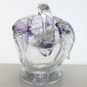 Glas Elefant 14x17cm mit Netz Violet