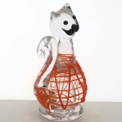Glas Katze 15cm mit Netz