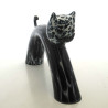 Glas Katze 16x30cm Schwarz