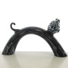 Glas Katze 16x30cm Schwarz