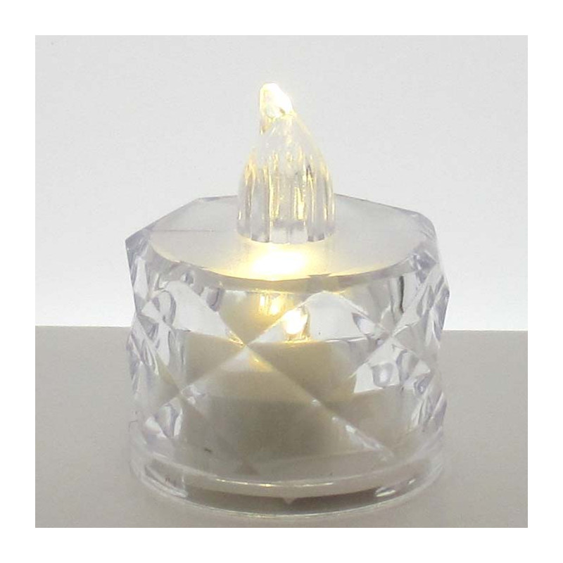 Kristallmuster PVC LED-Teelichthalter mit simulierter Flamme inkl. Batterien