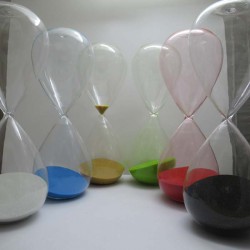 Glas-Sanduhr 60 Min. 25cm Schwarz, Glas Sand