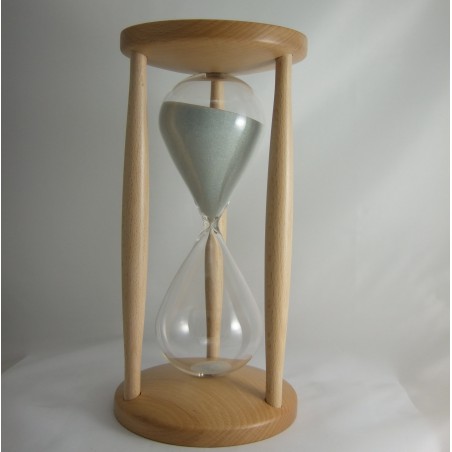 Sanduhr 45 Minuten 24cm Weiss, Natur Buche