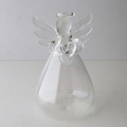 Glas Engel klein Blumenvase  klar Dekor, ca. 90mm