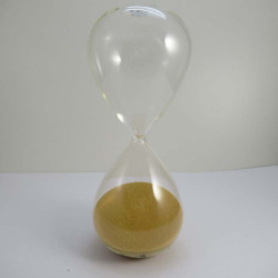 Glas-Sanduhr 60 Min. 25cm Gold, Glas Sand