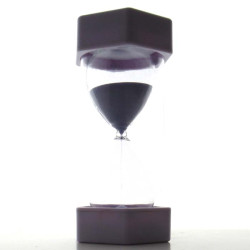 Sanduhr 60 Min. 15.5 cm Schwarz, Glas im Kunststoff 6 Eckig