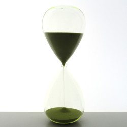 Glas-Sanduhr 60 Min. 25cm Olivgrün, Glas Sand