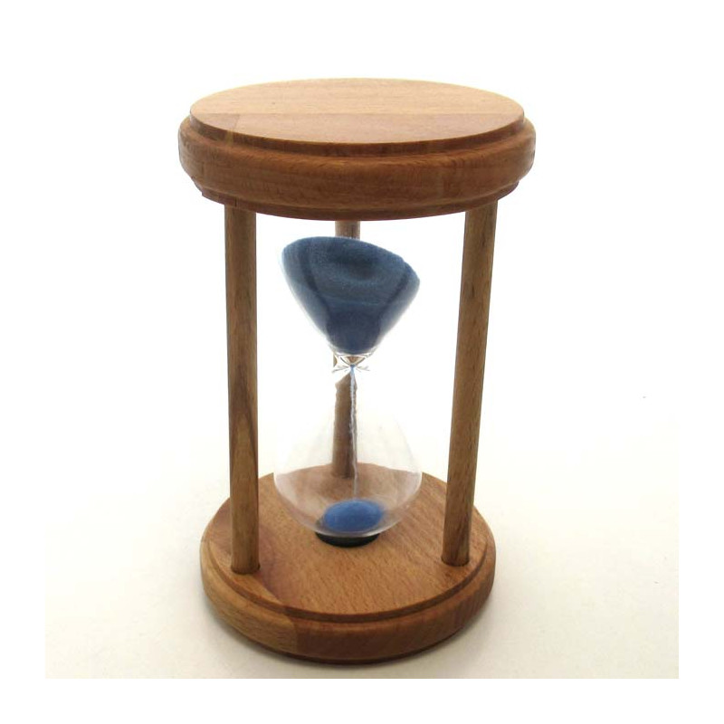 Sanduhr 45 Min. 16 cm Hellblau, Holz rund