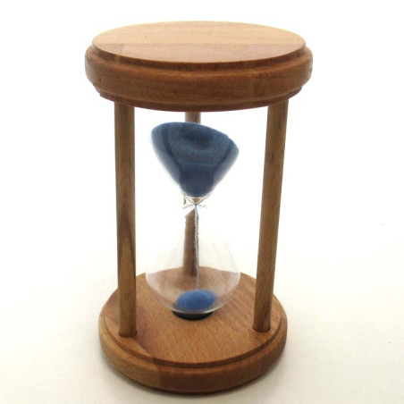 Sanduhr 45 Min. 16 cm Hellblau, Holz rund