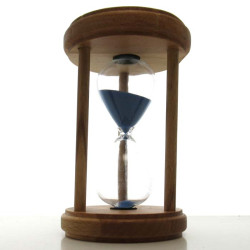 Sanduhr 45 Min. 16 cm Hellblau, Holz rund