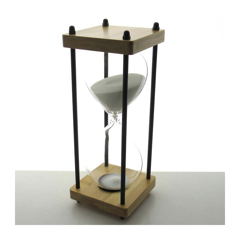 Sanduhr 0.5 - 6 Minuten 25 cm zum mit eigenem Sand füllen viereckig mit 4 Säulen
