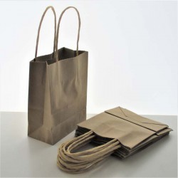 Mini Tragetasche 210x150x58mm Braun mit Kordel 25cm hoch