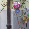Glas-Kugel 18cm Malve mit Metallstab 1.2 Meter