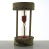 Sanduhr 3 Min. 10cm zylindrisch Glas im Birkenholz Gestell,