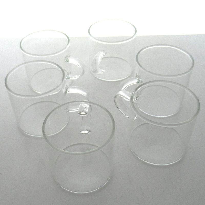 Glas Borosilikatglas-1dl 5x5.5cm 6 Stück, Glas-Espresso-Kaffeetassen -Teetasse Wärme Beständig Glas