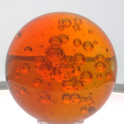 Glaskugel 40mm Orange mit Luftblasen