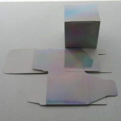 Geschenkbox - Silber-glitzernde 50x50mm
