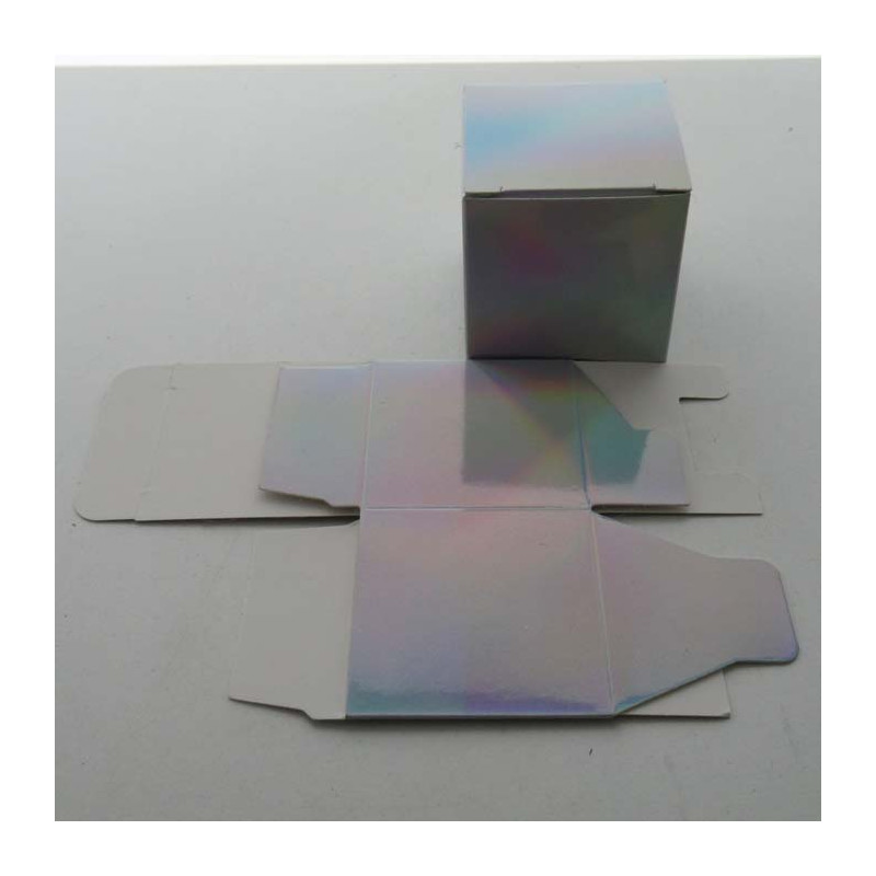 Geschenkbox - Silber-glitzernde 50x50mm