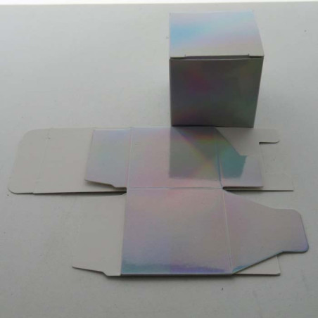 Geschenkbox - Silber-glitzernde 50x50mm
