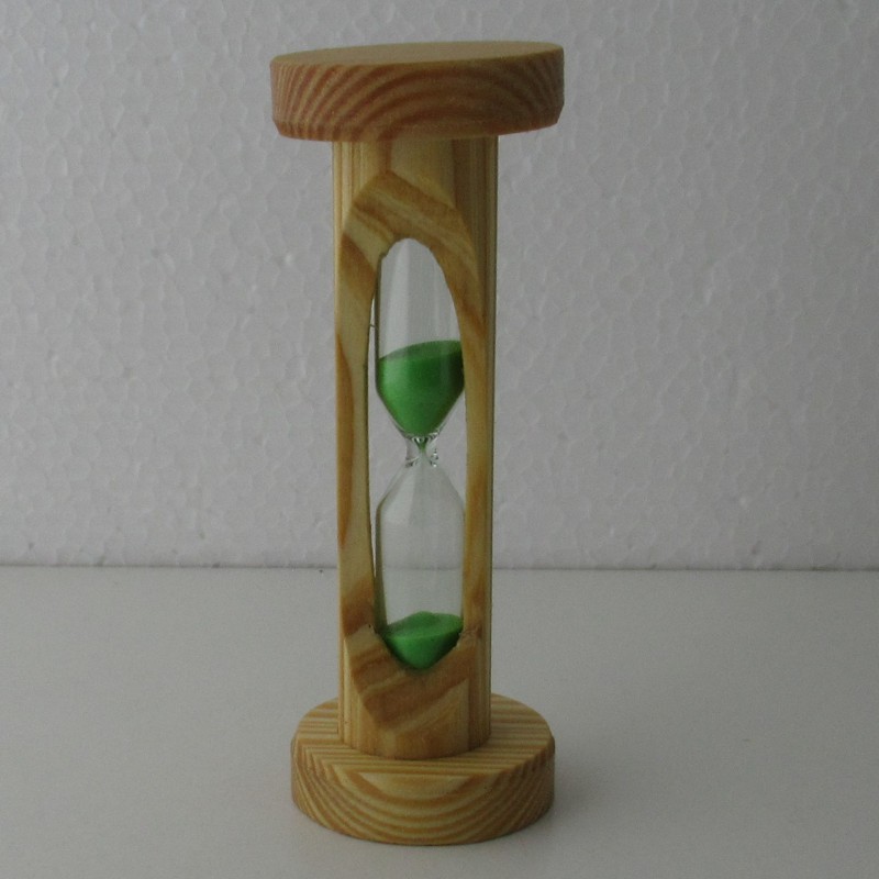 Sanduhr 45sek 10.5 cm Grün, im Tannenholz