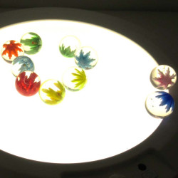 Murmel 25mm Glas mit Blume