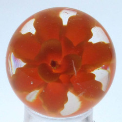 Murmel 25mm Glas mit Blume