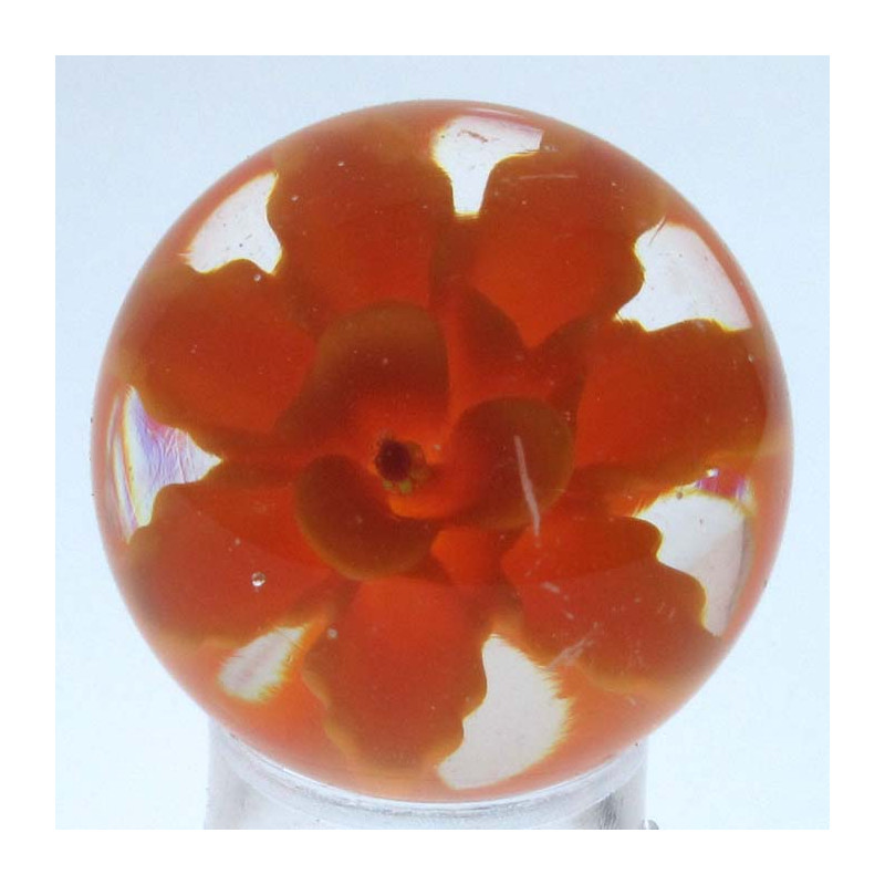 Murmel 25mm Glas mit Blume