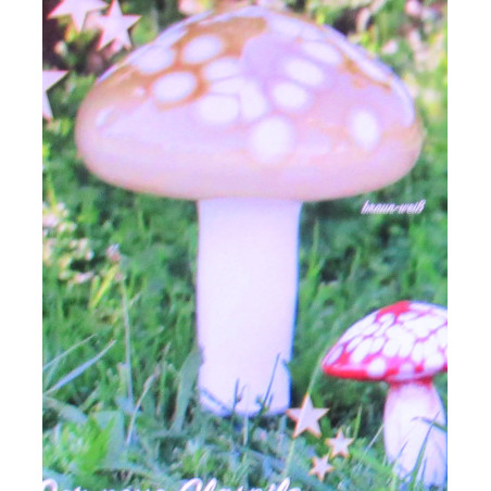 Glas-Pilz 26cm Braun  Rot