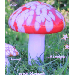 Glas-Pilz 11cm Rot-Weiss