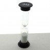 Sanduhren 3 Min. 93mm zylindrisch Glas in Kunststoff röhre mit Buchenholz Sockel