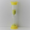 Sanduhren 3 Min. 96mm zylindrisch Glas in Kunststoff röhre mit Buchenholz Sockel