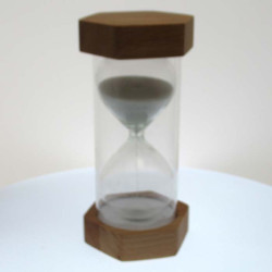 Glassanduhr 30 Min. 14 cm Glassanduhr Weiss, Zylinderform